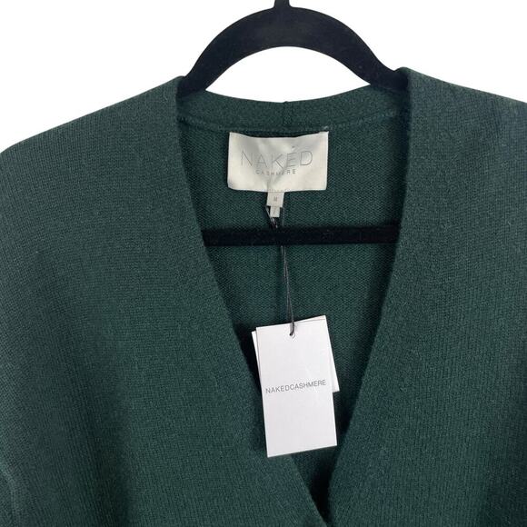 NWT Naked Cashmere Button Up V Neck Long Sleeve Cardigan Sweater Cypress Green M - Picture 2 of 6